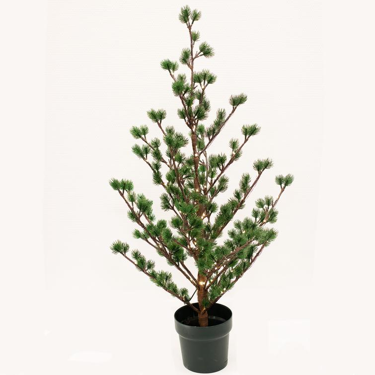 Lärk i kruka, höjd 90 cm, 80 LED-lampor och batterilåda med timer NORDIC WINTER