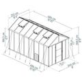 Kasvihuone Glory 12,2 m2, harmaa runko, Palram - Canopia