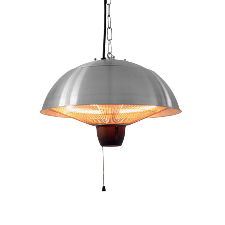 HORTUS Terassilämmitin ripustettava 600/1500 W, HA, Ø42 cm, hopea.