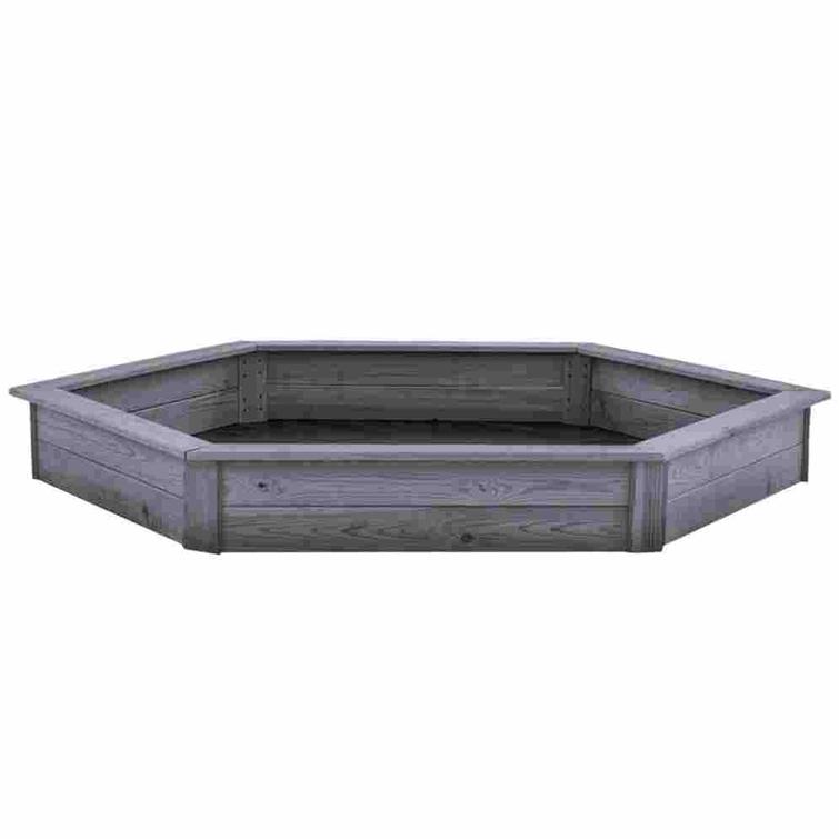 Kuusikulmainen hiekkalaatikko, pohjamaalattu harmaa NORDIC PLAY