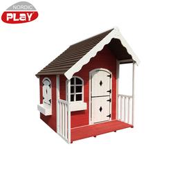 NORDIC PLAY Leikkimökki verannalla, punainen/valkoinen