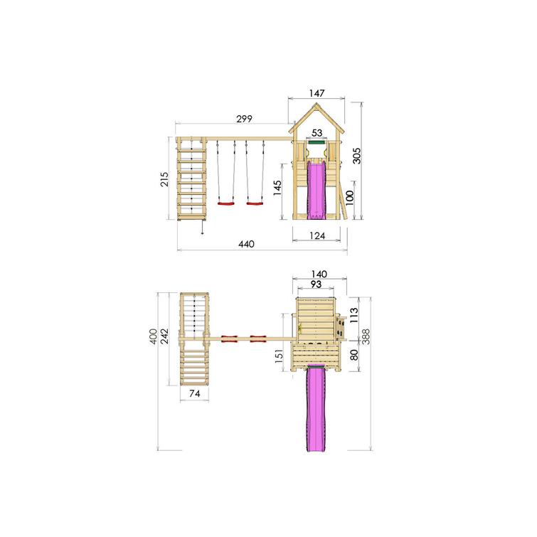 Lektornsset Jungle Gym Cubby and Climb Module X'tra utan rutschkana