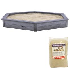 Hiekkalaatikko 6-kulmainen, sisältää hiekan harmaa NORDIC PLAY