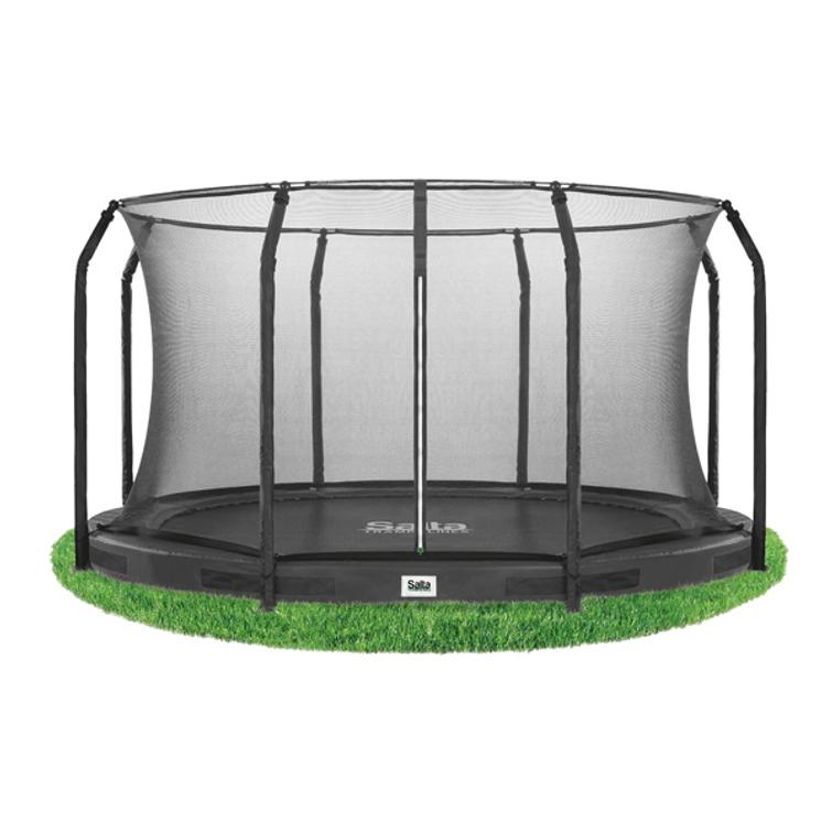 SALTA Trampoline Excellent Ground Ø366 cm, black, including safety net.