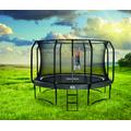 SALTA Trampoliini First Class Ø305 cm, musta sis. turvaverkon ja portaat.