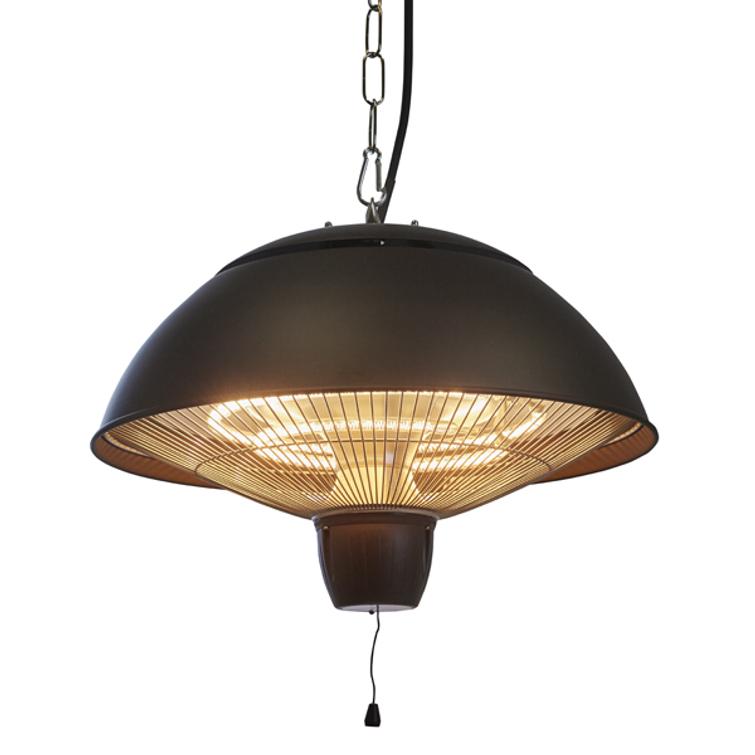 HORTUS Terrassvärmare, hängande 600/1500 W, HA, Ø42 cm, svart.