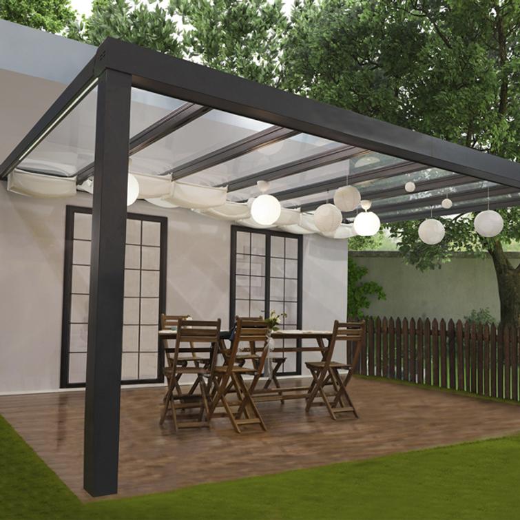 PALRAM STOCKHOLM terassikatos  3,4x5,2m antrasiitti.