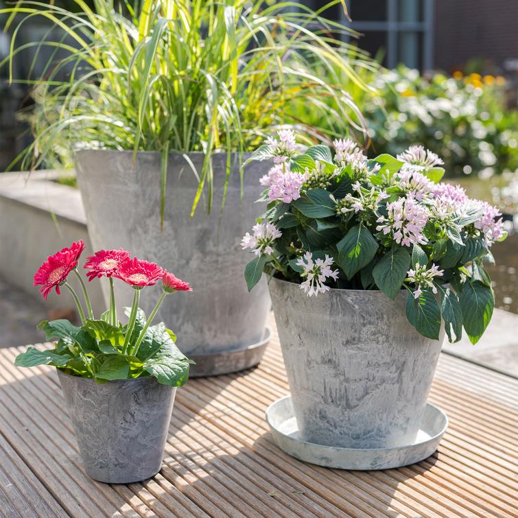 Claire ruukku art stone - Grey Ø22 x K20