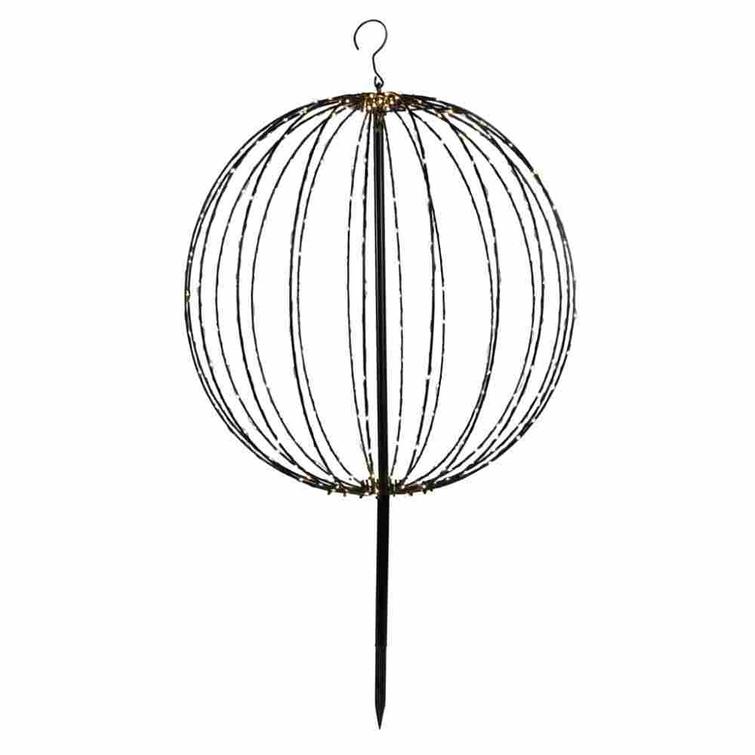 Metallipallo musta, LED valoilla, 320 ledi&auml;, &Oslash;50 cm, 230V NORDIC WINTER