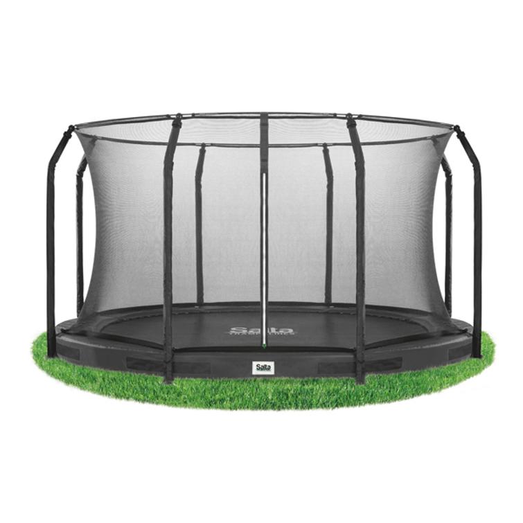 SALTA Trampoline Excellent Ground Ø427 cm, black, including safety net.