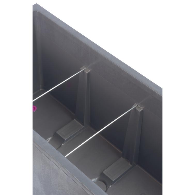 Millennium suorakaiteen muotoinen kukkalaatikko pyörillä - Antracite P98 x L37.5 x K62