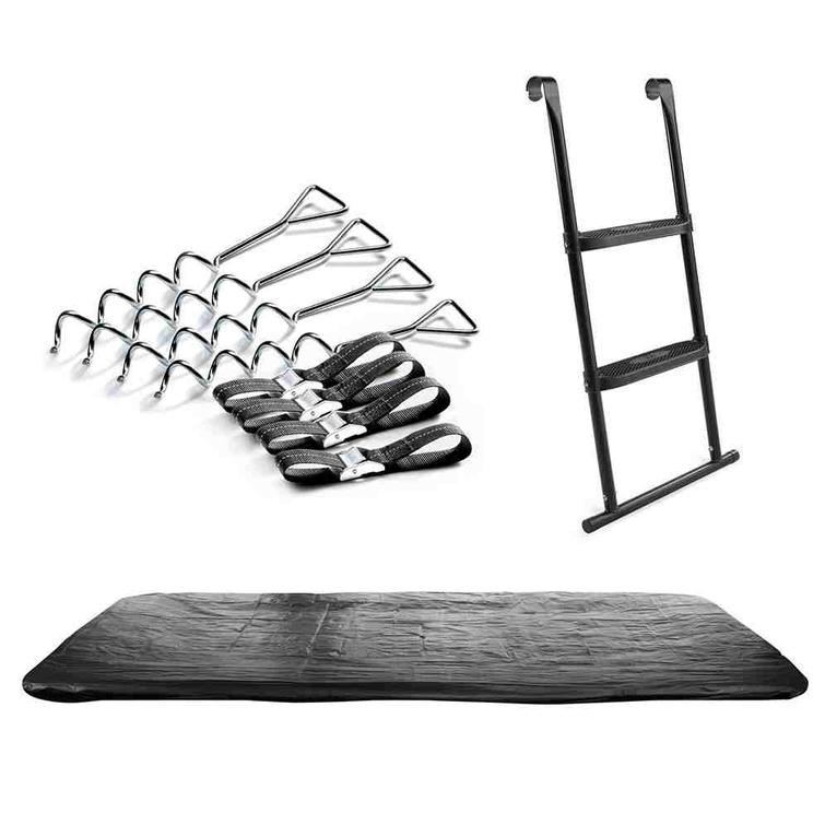 Suojus, tikkaat ja ankkurointisetti 305 x 214 cm trampoliinille SALTA