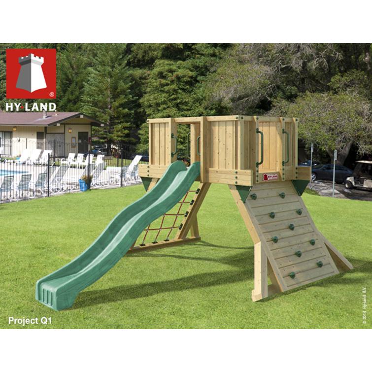 HY-LAND, malli 1 Q, sis&auml;lt&auml;&auml; puuosat. EN1176. Hyv&auml;ksytty julkisiin kohteisiin.