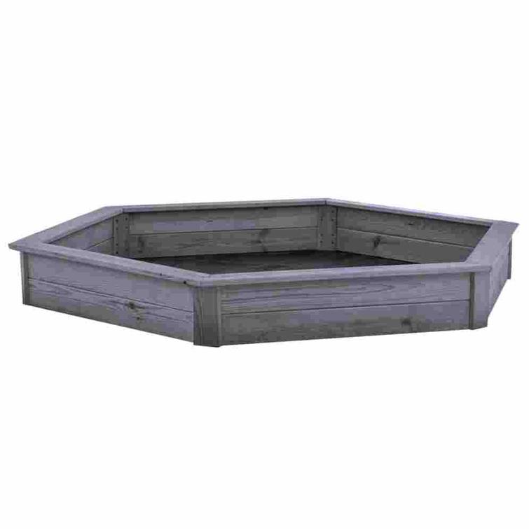 Kuusikulmainen hiekkalaatikko, pohjamaalattu harmaa NORDIC PLAY