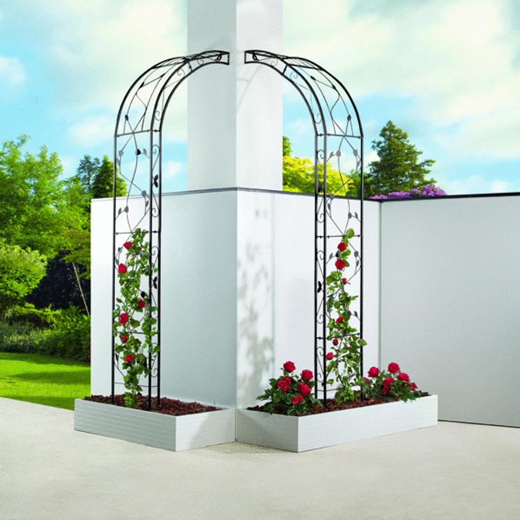 Ruusukaari / Kaariportti,  metallinen, musta Hortus.