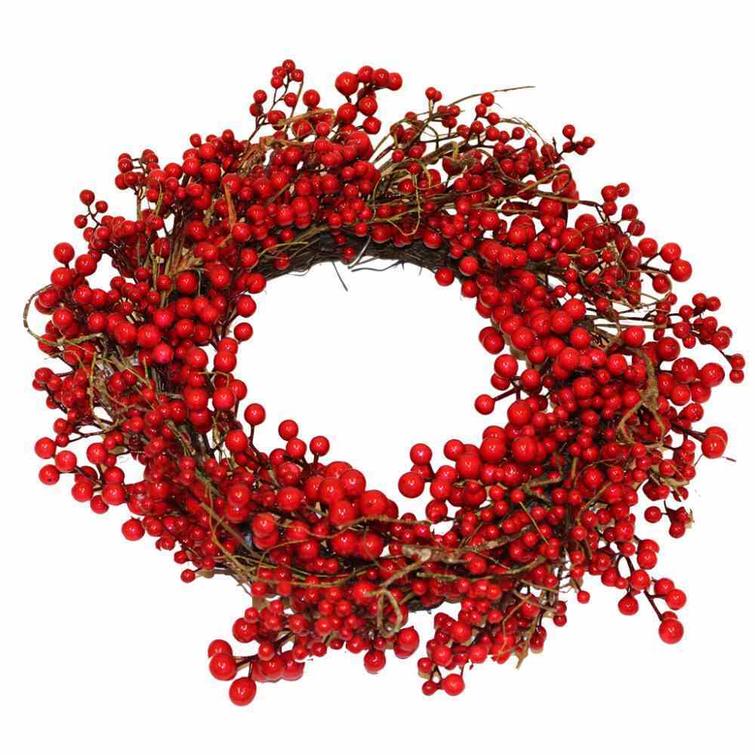 Joulukranssi 60cm punaisilla marjoilla