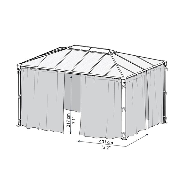 PALRAM  Canopia Martinique 4300 suorakulmainen paviljonki, antrasiitti.