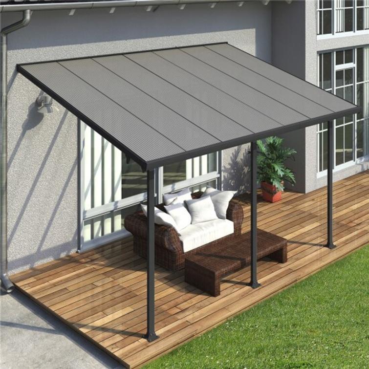 PALRAM Canopia FERIA terassikatos 3 x 4,25m ( 12,5m2 ), harmaa.