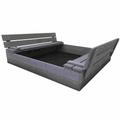 Sandbox 120 x 120 cm, folding bench cover, primed grey NORDIC PLAY