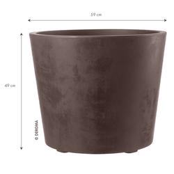 Millennium pyöreä ruukku pyörillä - Brownstone Ø59 x K49