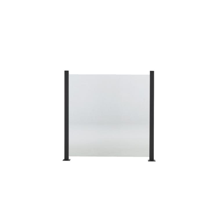 HORTUS Glass panel fence set 100 x 100 cm, 6 modules (6 glass panels and 7 posts)