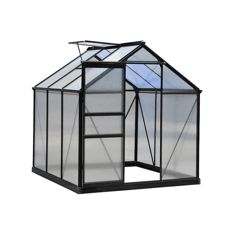 Kasvihuone Green Land, alumiinirunkoinen 3,6 m² musta.