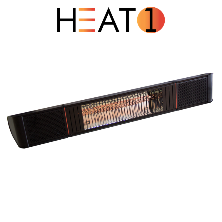 Terassilämmitin HEAT1 ECO High-line 2000W, Bluetooth sovellus ja -kaiuttimet.