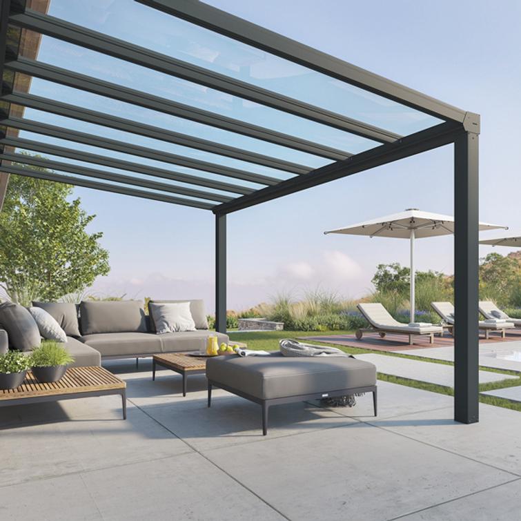 PALRAM STOCKHOLM patio canopy 3.4x3.7m anthracite.