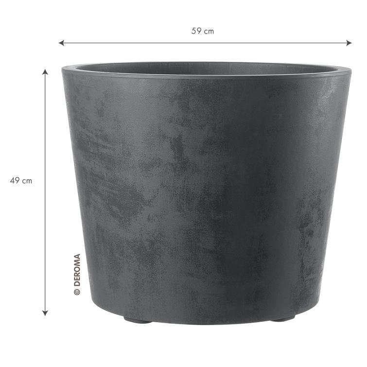 Millennium pyöreä ruukku pyörillä - Antracite Ø59 x K49