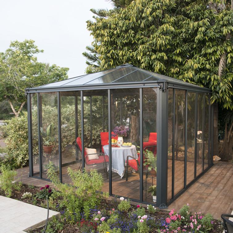 PALRAM Ledro 3600 sluten trädgårdspaviljong, antracit.