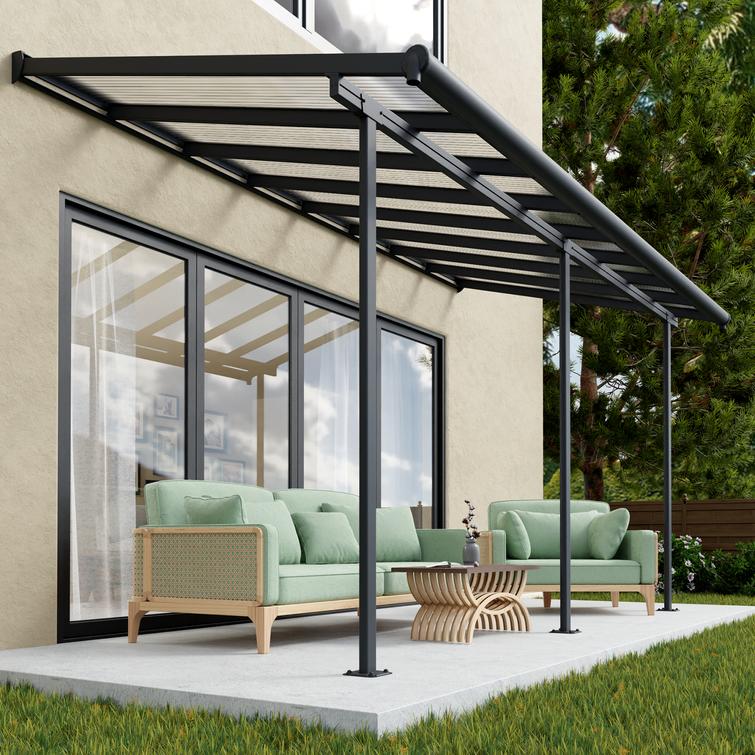 Terassikatos Sierra 2,3 x 4,5 m antrasiitti Palram - Canopia