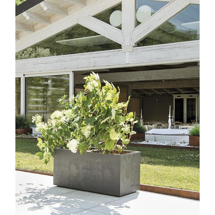 Millennium suorakaiteen muotoinen kukkalaatikko pyörillä - Antracite P99 x L38 x K39