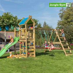 Leikkitorni Jungle Gym nomad sekä climb module ja vihreä liukumäki