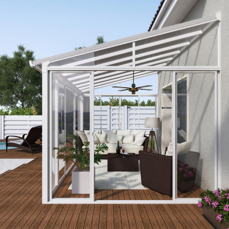 PALRAM Canopia Sanremo viherhuone-terassikatos 3x4,25, valkoinen.