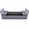 Sandbox 120 x 120 cm, folding bench cover, primed grey NORDIC PLAY