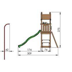 Jungle Gym Totem leikkitorni, sis. sininen liukumäki