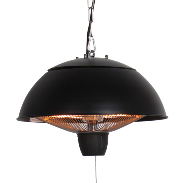 HORTUS Terrassvärmare, hängande 600/1500 W, HA, Ø42 cm, svart.