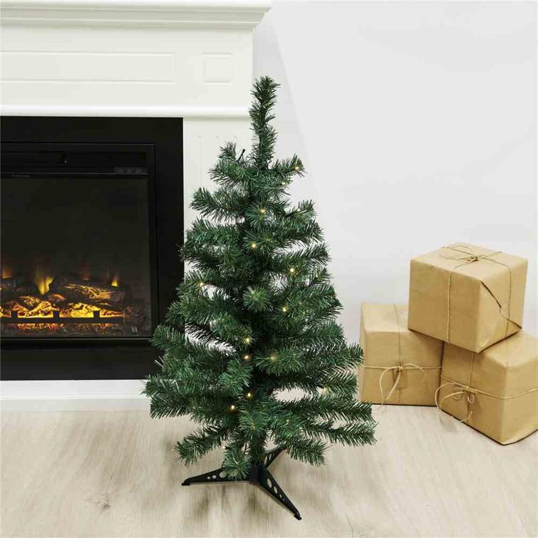 Christmas tree PVC "ALEX" 80X46 cm, with lights, plastic base. NORDIC WINTER