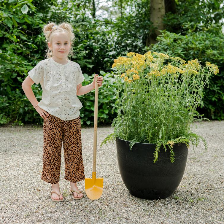 Bola ruukku art stone - Black Ø55 x K45