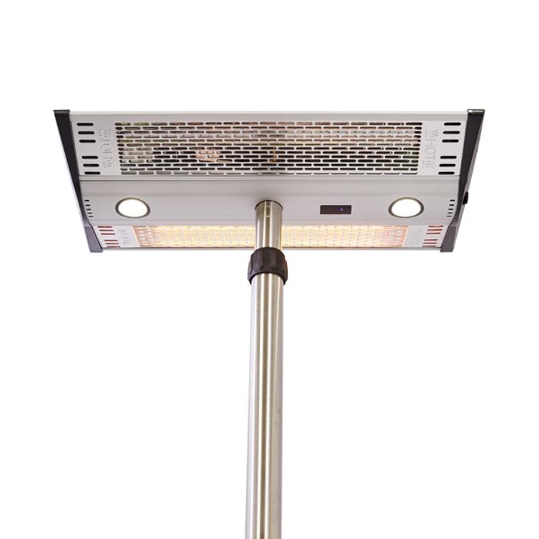 HORTUS Terassilämmitin lattiamalli 1000/2000 W, GT, hopea.