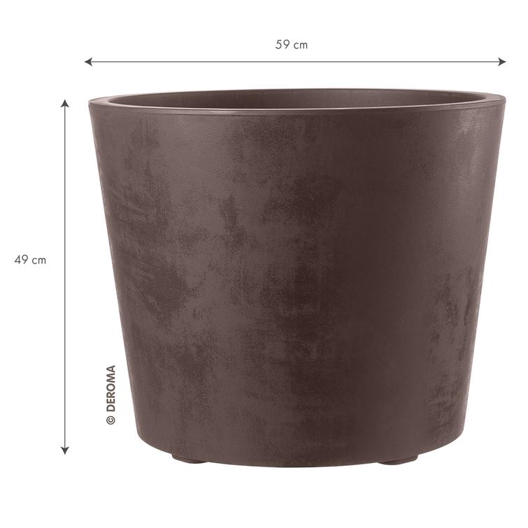 Millennium pyöreä ruukku pyörillä - Brownstone Ø59 x K49
