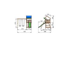 Leikkitornikokonaisuus Jungle Gym Home ja Swing Module X'tra sekä liukumäki