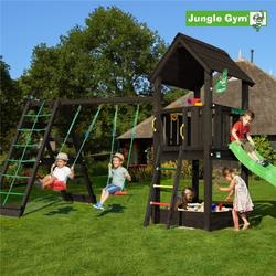 Jungle Gym Club leikkitorni ja Climb Module X'tra sekä liukumäki, mustaksi petsattu. Tulossa 15.5.23