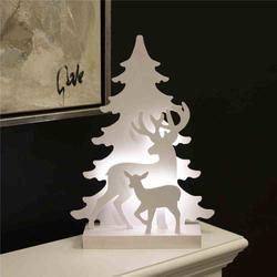 Joulusiluetti 3D LED, poro aiheella, NORDIC WINTER