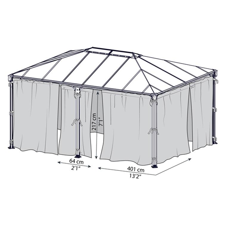 PALRAM Canopia Martinique puutarhapaviljonki 5000, antrasiitti.