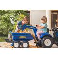 FALK lasten polkutraktori New Holland  kuormaajalla, kaivurilla ja peräkärryllä jossa kippi