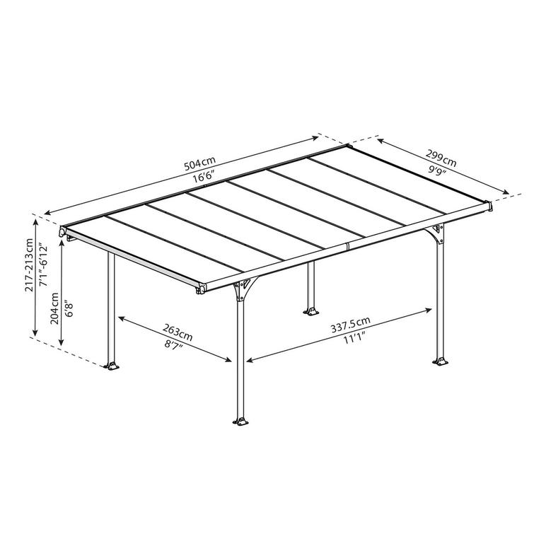PALRAM Canopia Verona carport 5000, gray.
