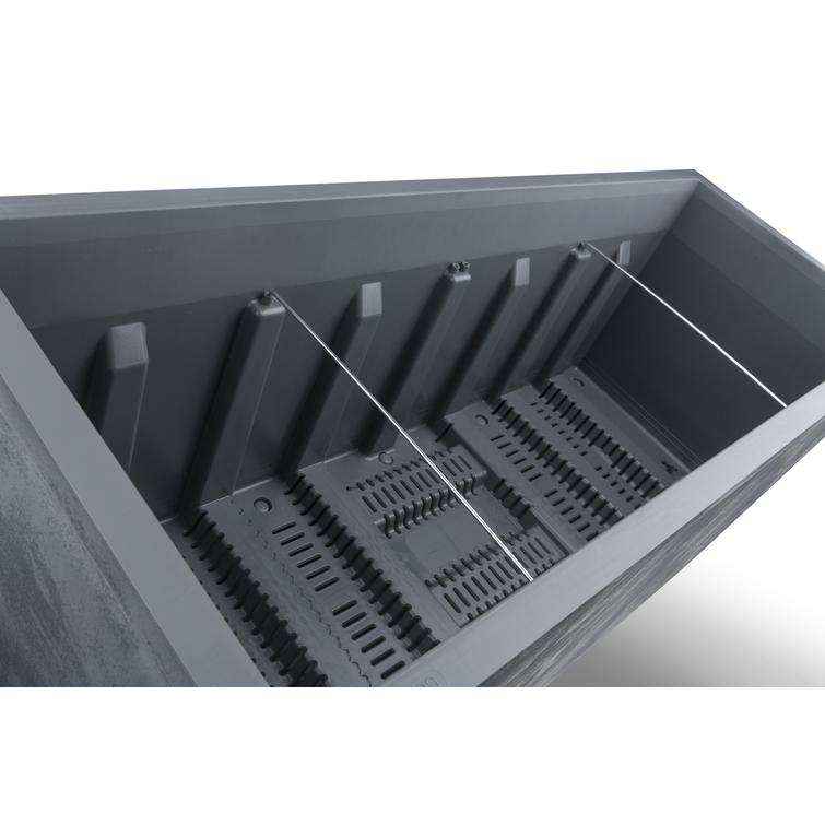 Millennium suorakaiteen muotoinen kukkalaatikko pyörillä - Antracite P99 x L38 x K39