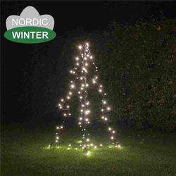 Metallinen joulukuusi, 120 cm, 130 LED -valoa NORDIC WINTER
