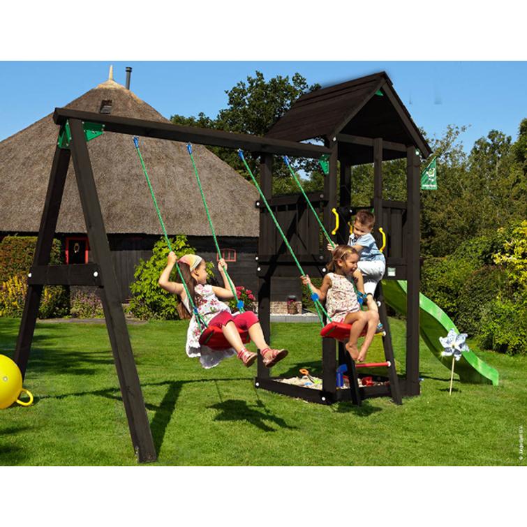 Jungle Gym Club leikkitornikokonaisuus ja Swing Module X'tra sekä liukumäki